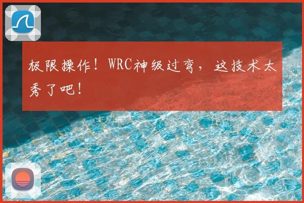 极限操作!WRC神级过弯,这技术太秀了吧!
