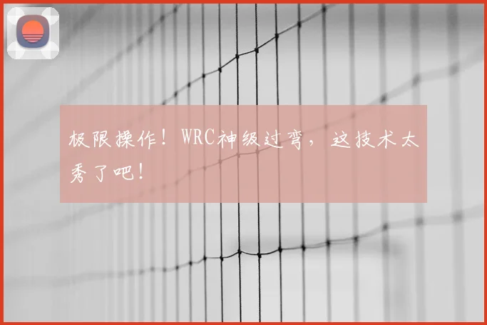 极限操作！WRC神级过弯，这技术太秀了吧！